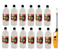 12X 1LT BIOETANOLO Sprint COMBUSTIBILE Liquido Ecologico Naturale INODORE Camino + Accendino Omaggio