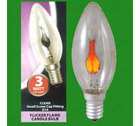 12X 3W Lampadina Decorativa A Fiamma Flicker Chiara SES E14 Piccola Vite [EEK: C]