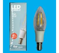 12x 4W (=40W) LED Filamento Trasparente Candela Lampadine,Sbc B15 2700K