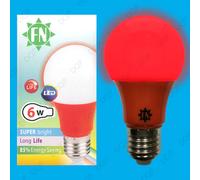 12x 6w LED Colorato Lampada GLS E27 Lampadina Scelta Tra Giallo Rosso Verde Blu [EEK: A+]