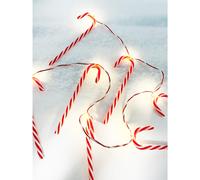 12x 8LED Luci 125 CM Con Bastoncini di Zucchero Bianco Caldo a Batterie Timer