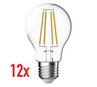 12x A LED Filamento Lampadina 7W=60W E27 Trasparente 806lm 4000K Bianco Freddo [EEK: E]