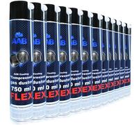 AABCOOLING Compressed Gas Duster FLEX 750ml - Set di 12 Pezzi - Bomboletta Aria Compressa Con un Tubo Flessibile, Pulisci Tastiera, Pulire Tastiera,Contatto, Spray Contatti