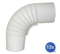 12x Ala Spa Gomito Smaltato Bianco 90 Gradi Cm 9