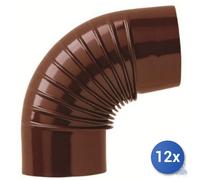 12x Ala Spa Gomito Smaltato Marrone 90 Gradi Cm 12