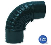 12x Ala Spa Gomito Smaltato Nero Opaco 90 Gradi Cm 12