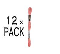12x Anchor Sticktwist 8m, salmone medio, cotone, colore 1022, 6 fili