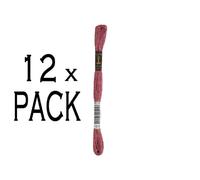 12x Anchor Sticktwist 8m, viola antico medio, cotone, colore 1018, 6 fili