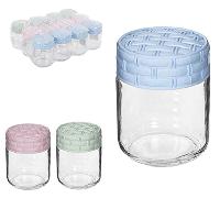 12x Barattoli vetro per conserve vasi vasetti chiusura 350ml con tappi miele