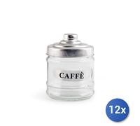 12x Barattolo caffè in vetro con tappo in alluminio cc 350.