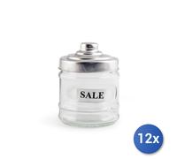 12x Barattolo sale in vetro con tappo in alluminio cc 350.