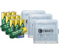 12X Batteria Varta AA 2100 mAh 1,2 V NiMH Accu Mignon 56706 Bulk + 3X Battery...