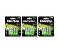 12x Batterie Ricaricabili Camelion AAA 600mAh NiMH HR03 Per Luci Solari