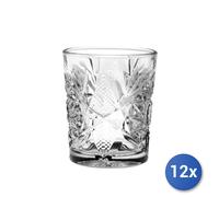 12x Bicchieri In Vetro Decorato Trasparente Hobstar Dof Cl35