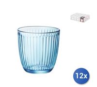 12x Bicchieri In Vetro Line Blue Per Acqua Cl29