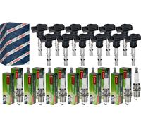 12x Bobina Accensione Bosch + Denso Candela di Accensione per Mercedes-Benz R129