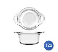 12x Bormioli Rocco Buffet Pentolini, Vetro, Trasparente, 17 Cm