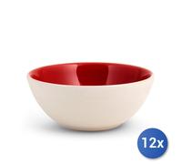 12x Bowl H&H in ceramica verde e bianco perla con capacità di 60 cl