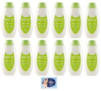 12x BREEZE The Verde Doccia Shampoo e Bagnoschiuma,deterge efficacemente corpo e capelli 400ml + 1 Busta di Talco Felce Azzurra in omaggio da 100g
