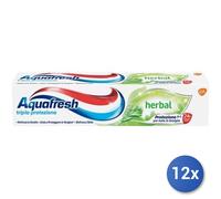 12x Bundle Aquafresh Dentifricio 75 Ml. Herbal