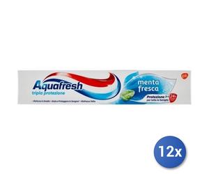12x Bundle Aquafresh Dentifricio Ml 75 Tripla Protezione Menta Fresca