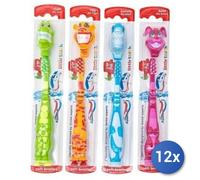 12x Bundle Aquafresh Spazzolino Junior 3-5 Anni Morbido MISTO COLORE