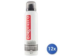 12x Bundle Borotalco Deodorante Spray 150 Ml. Invisible Grigio Made In Italy
