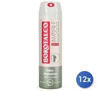 12x Bundle Borotalco Deodorante Spray 150 Ml.Uomo Invisible Dry Made In Italy