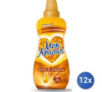 12x Bundle Felce Azzurra Ammorbidente Mon Amour 650 Ml. Concentrato Oro&Argan