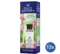 12x Bundle Felce Azzurra Bastoncini Ambiente 120 Ml. Bamboo Loto Made In Italy