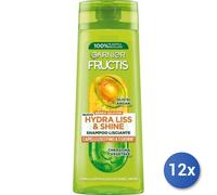 12x Bundle Garnier Shampoo Per Capelli Fructis Hydra-Liss, 250 Ml