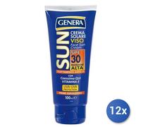 12x Bundle Genera Sun Crema Solare Viso Spf 30 Tubo 100 Ml