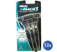 12x Bundle Gillette Rasoi Radi E Getta Mach3 3 Pezzi