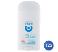 12pz Deodorante Infasil Neutro Extra Delicato stick anti macchia 50ml