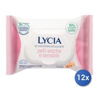 12x Bundle Lycia Salviette Struccanti X20 Rosa Pelli Secche Sensibili