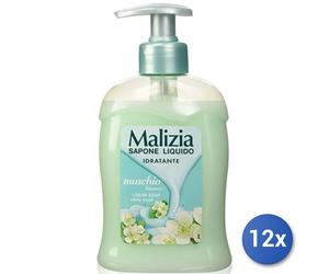12x Bundle Malizia 300 Ml Sapone Liquido 1 Pz Al Muschio Bianco
