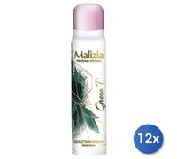 12x Bundle Malizia Deodorante Spray 100 Ml. Greentea Donna
