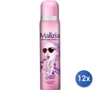 12x Bundle Malizia Deodorante Spray 100 Ml. Lolita Donna
