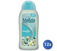 12x Bundle Malizia Doccia 300 Ml. Muschio Bianco Rilassan