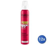 12x Bundle Malizia Schiuma Capelli 200 Ml. Pump B5 Forte Made In Italy