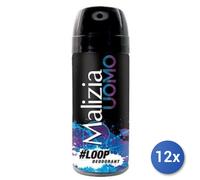12x Bundle Malizia Uomo Deodorante Spray 100 Loop