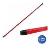 12x Bundle Manico 130 Cm Metallo Rosso
