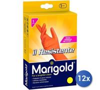 12x Bundle Marigold Guanti Il Resistente 6 1/2 Piccola