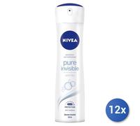 12x Bundle Nivea Pure Invisible Deodorante Spray 150 Ml
