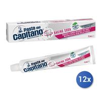 12x Bundle Pasta Capitano Dentifricio 100 Ml. Baking Soda Rosso Made In Italy