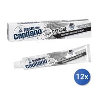 12x Bundle Pasta Capitano Dentifricio 100 Ml. Carbone Attivo Nero Made In Italy