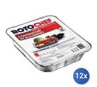 12x Bundle Rotofresh Vaschetta Alluminio + Coperchio 8 Porzione 2Pz