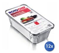 12x Bundle Rotofresh Vaschetta Alluminio + Coperchio Plum Cake X3