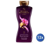 12x Bundle Spuma Di Sciampagna Bagno 650 Ml. Benessere Argan/Patchouli