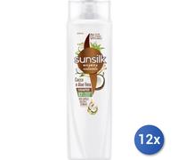 12x Bundle Sunsilk Shampoo Secchi/Daneggiati Cocco+Aloe 250 Ml